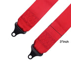 Set of 2 Red 4-Point Racing Harness Belts with Camlock Quick Release