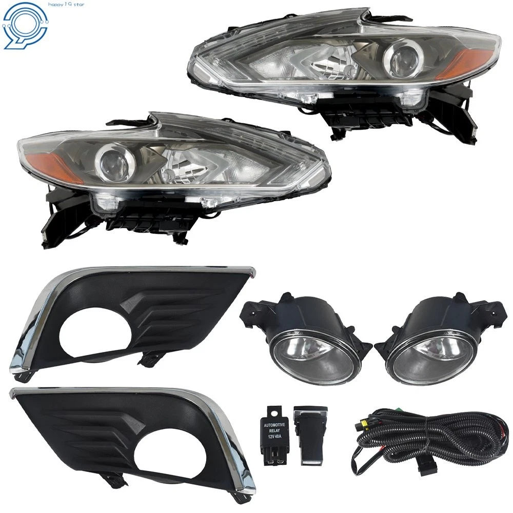LED Headlights Replacement for Nissan Altima (2016–2018) L+R Halogen Fog Lights