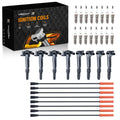 Set of 8 Ignition Coils & 16 Iridium Spark Plugs for Ford F-250 F-350 (1999–2023)