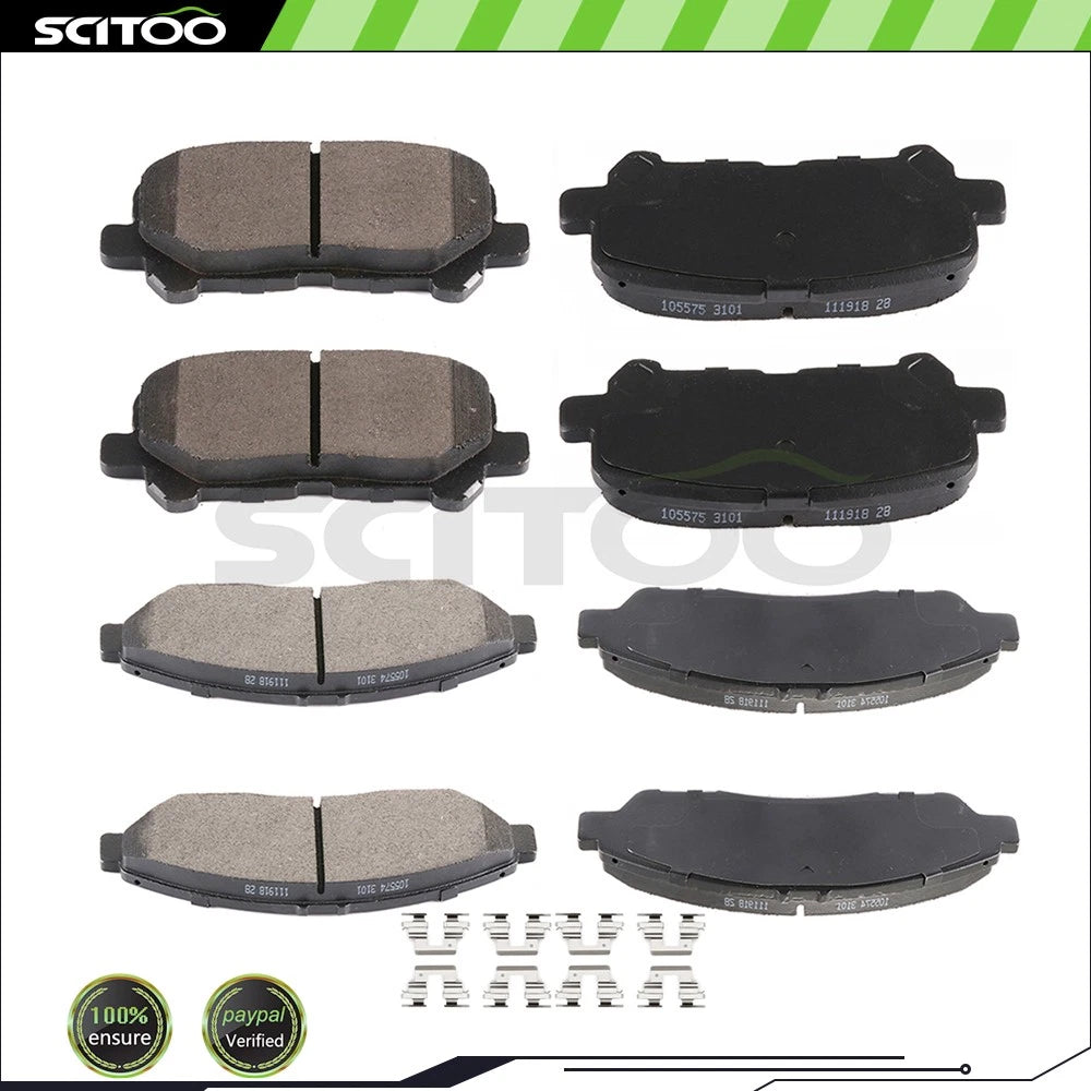 Set of 4 Low Dust Brake Pads for Honda Pilot (2012–2015)