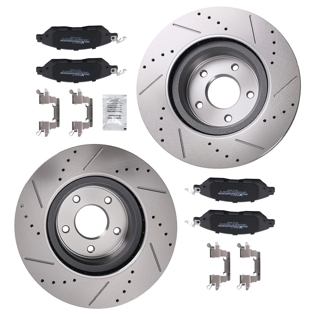 Front Vented Brake Rotors with Pads for Infiniti JX35 QX60/Nissan Pathfinder (2013–2017)