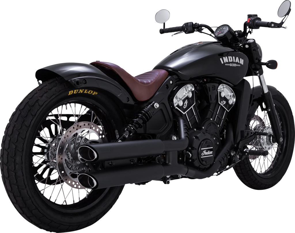 3" Twin Slash Slip-On Mufflers for Vance & Hines (Black) (48323)