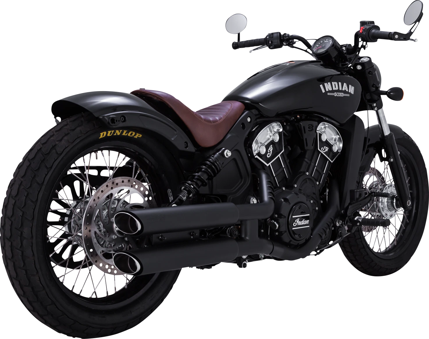 3" Twin Slash Slip-On Mufflers for Vance & Hines (Black) (48323)