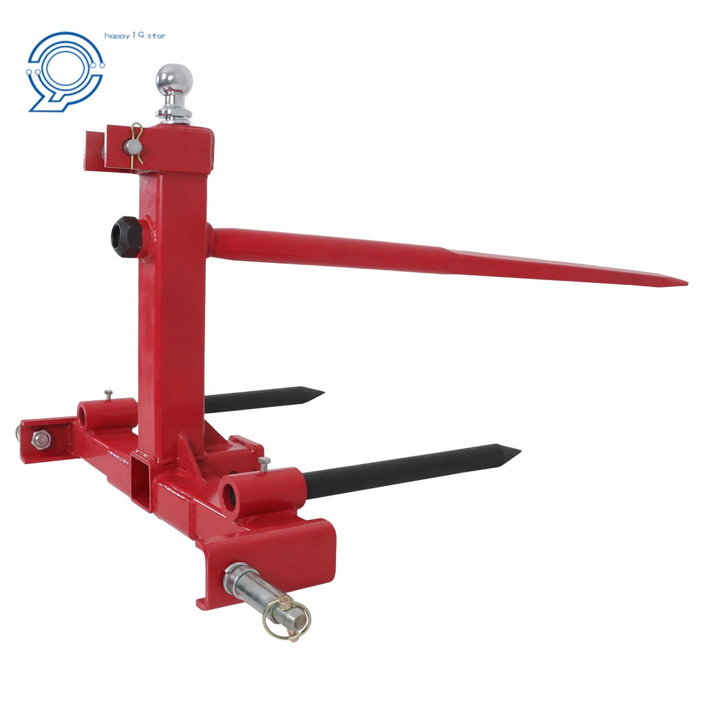 49" 3-Point Hay Spear for Tractor Cat 1 (with 2 Stabilizers)