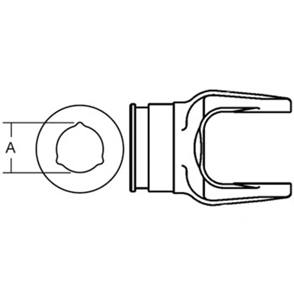 S.6100 PTO Tube Yoke for U/J Size: 27 x 74.5mm, Ref: 12507