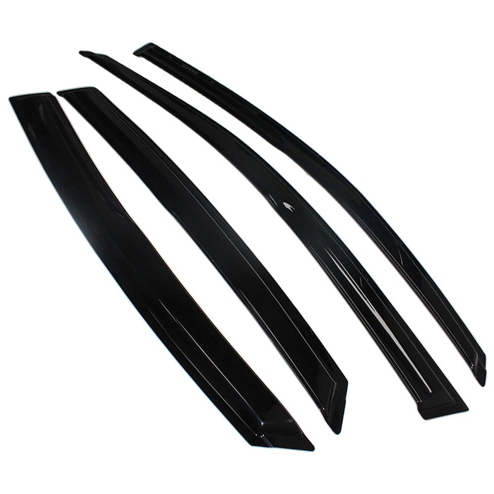 Wavy Mugen Black Window Visor Rain Guard for Honda Civic Sedan (2016–2021)