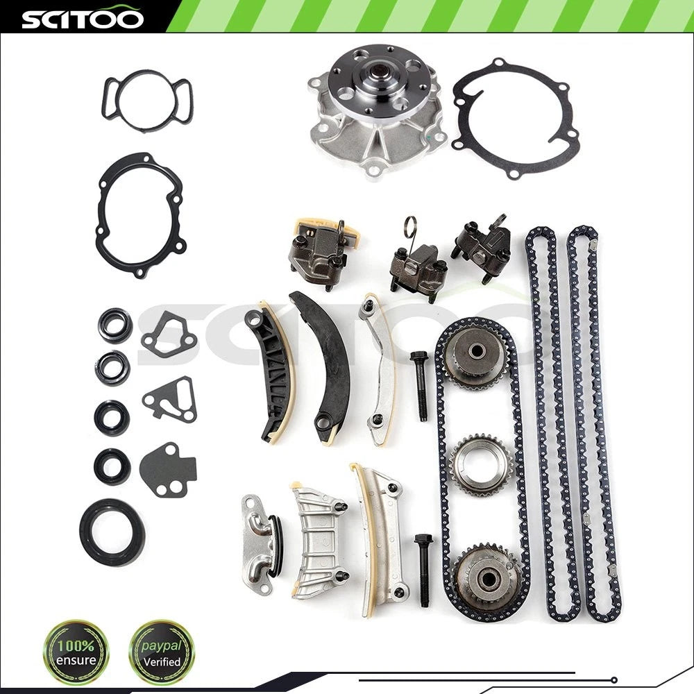 Timing Chain Kit with Cover Gasket & Water Pump for Chevrolet GMC Cadillac Buick (3.0L)