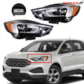 Set of 2 Full LED Headlights for Ford Edge (2019–2021) Black Housing