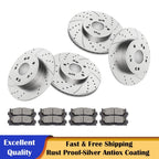 Front Rear Slotted Brake Rotors and Pads Kit for Honda Accord (2003–2007)