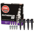 Set of 4 Denso COP Ignition Coils & NGK Ruthenium HX Spark Plugs for Chevy