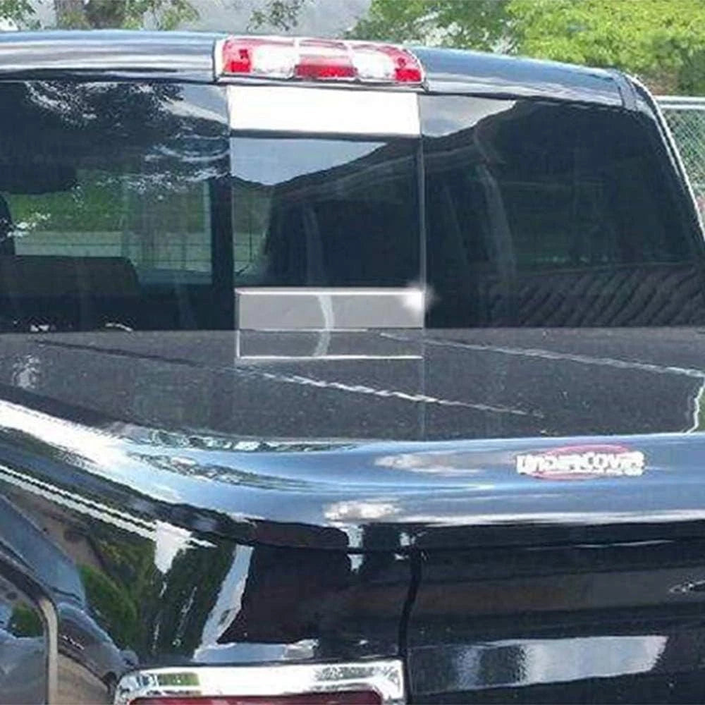 2pc Stainless Rear Hatch Window Trim Set for 2014–2018 Chevy Silverado