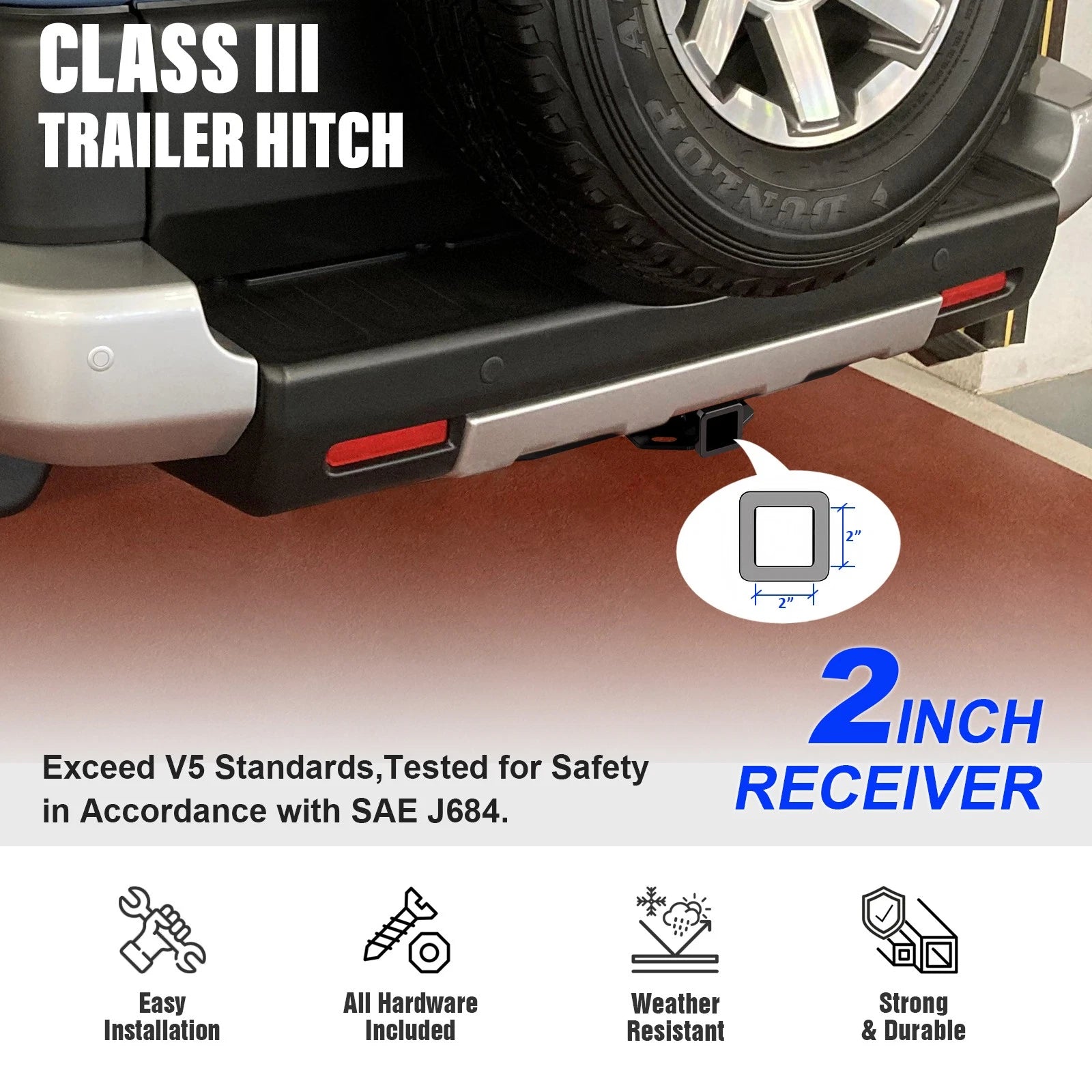 Towing Hitch Receiver Class 3 for Toyota FJ Cruiser (2007-2014)