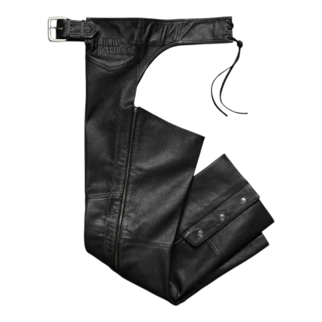 2X Adjustable Leather Chaps for Harley Stock II (98025-18VM)