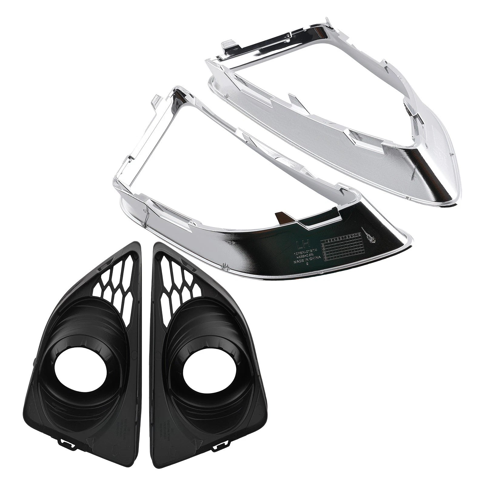 Chrome Fog Light Grille Cover for Ford Fusion (2010–2012) Driver Passenger Side