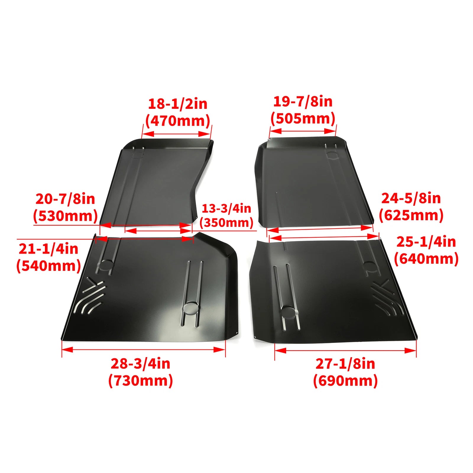 Set of 4 Floor Pans for Jeep Cherokee & Wagoneer (1984–2001)
