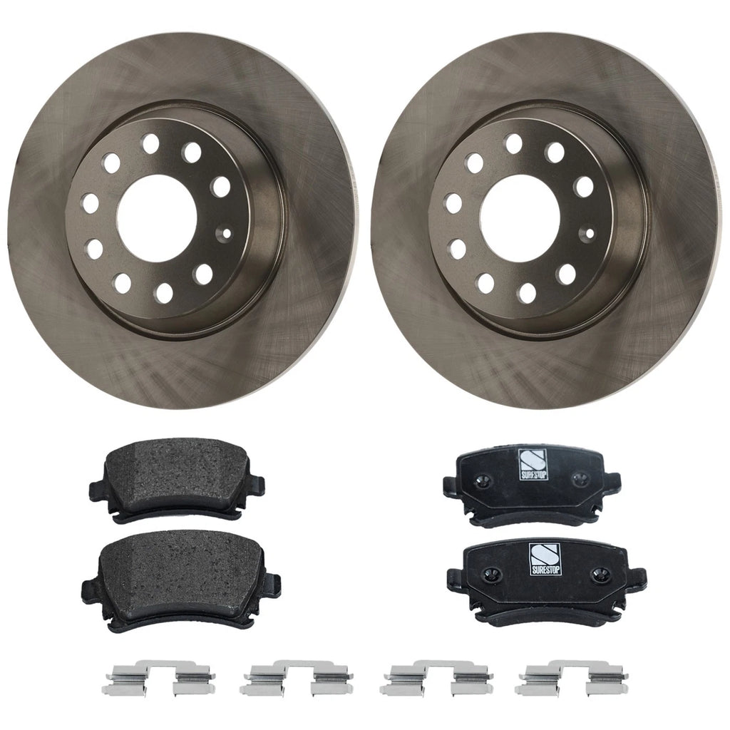 Brake Disc Rotors and Pads Kit for VW Tiguan Jetta GTI A3