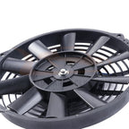 9" Black Universal Plastic Slim Radiator Cooling Fan Mount Kit 12V