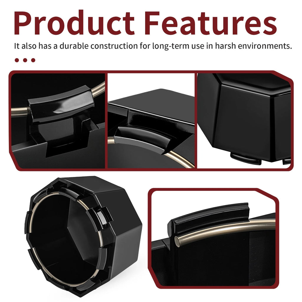 Set of 2 Matte Black Hub Cap Covers for Polaris Sportsman 570 (2015–2025) 5451374-458