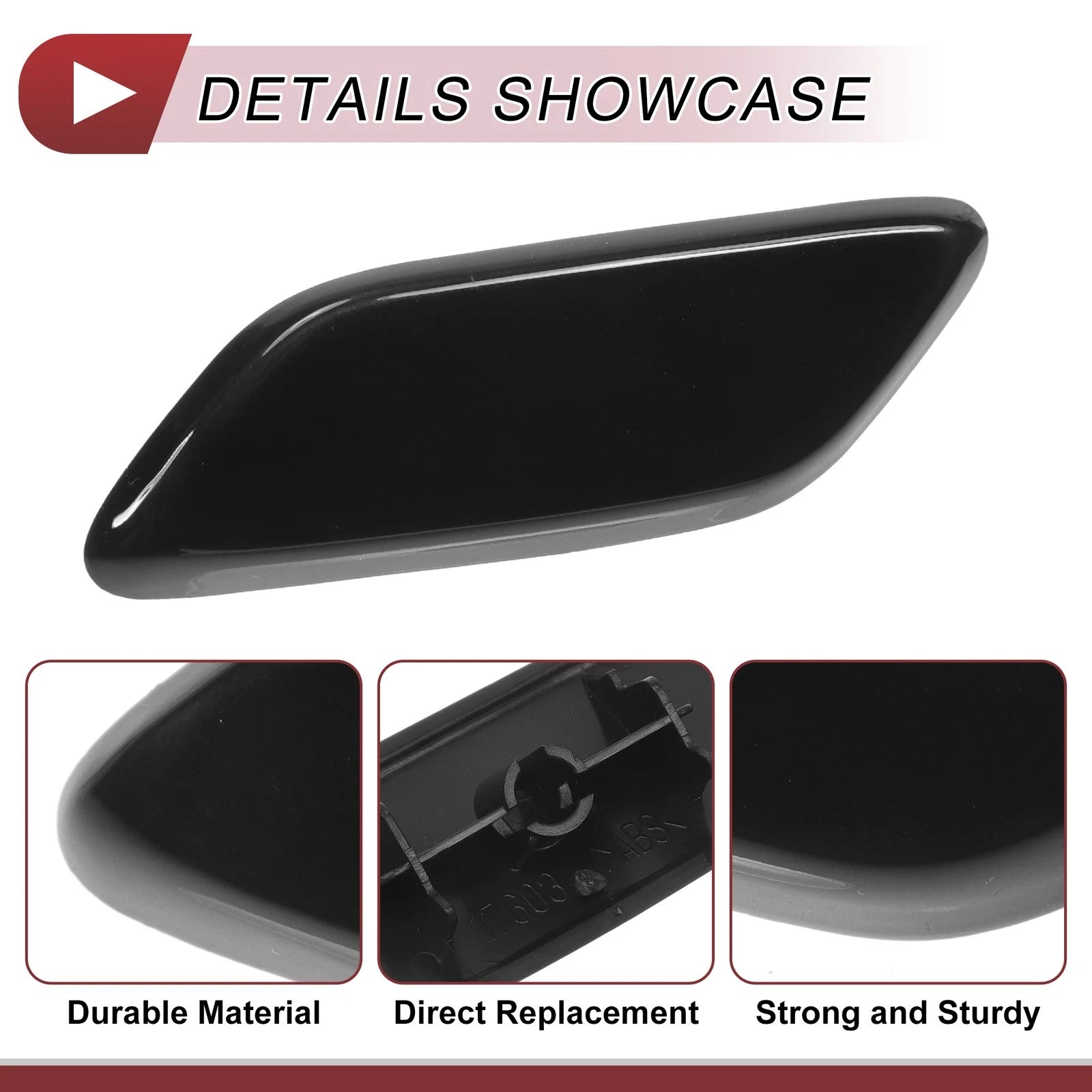 Front Left Washer Nozzle Cover Cap for Honda CR-V (2009–2011) Black