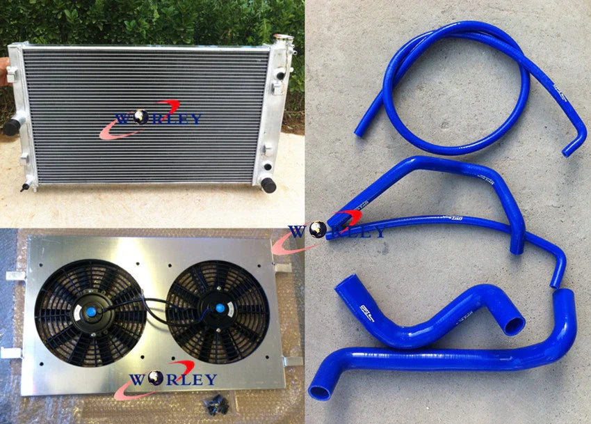 Aluminum Radiator + Fan Shroud + Hose for HOLDEN Commodore VZ LS1 LS2 SS (04-06)