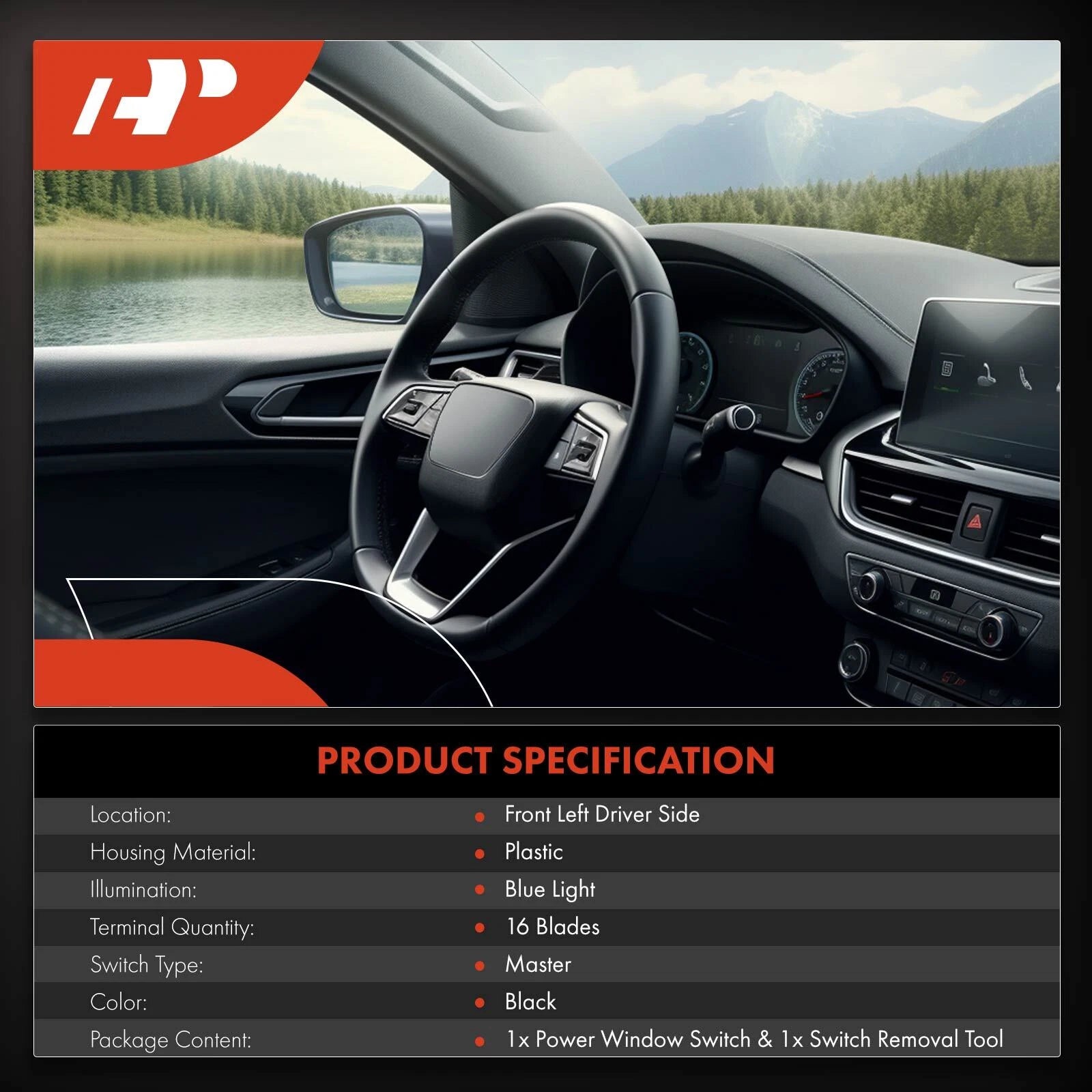 Front Left Power Window Switch for Kia Optima (2011-2013)