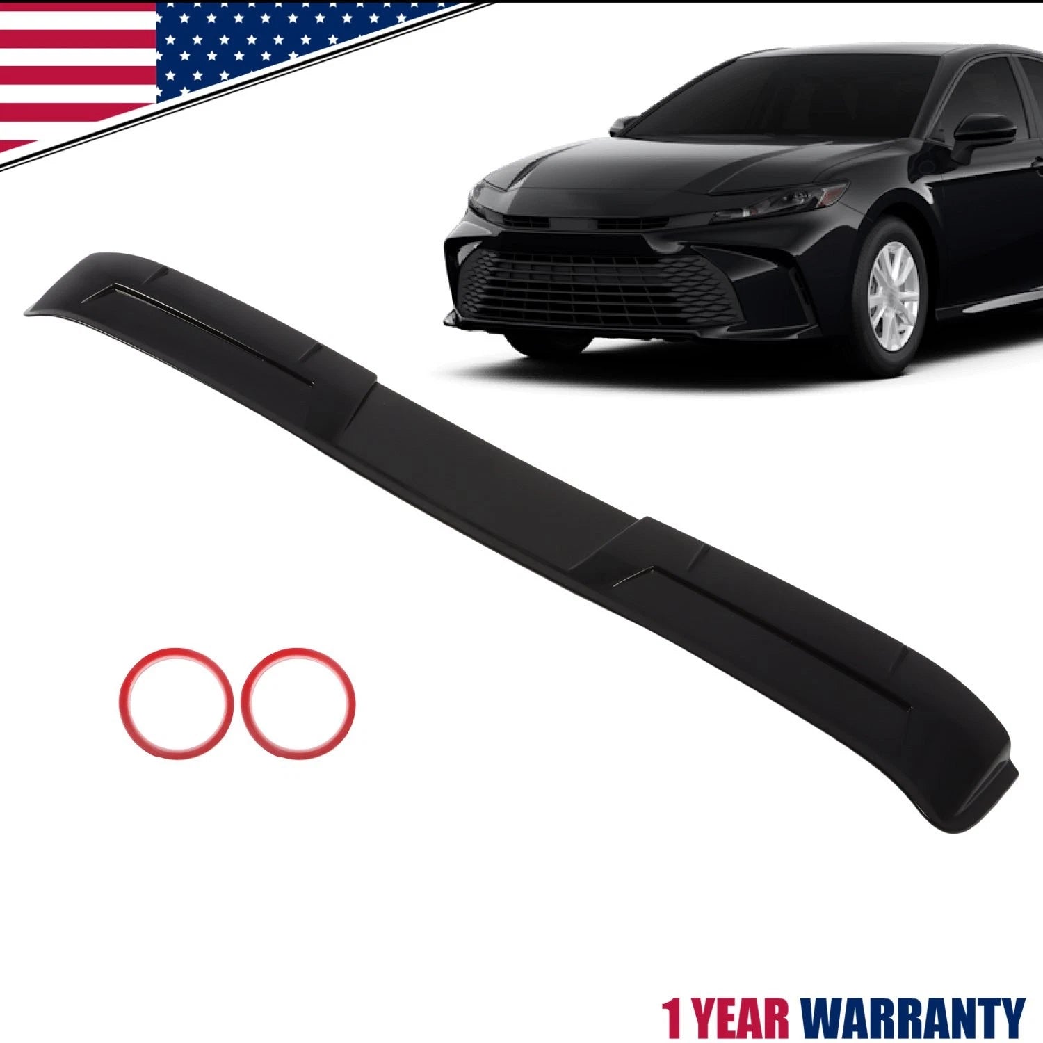 V Style Rear Roof Spoiler for Toyota Camry (2018–2024) Glossy Black
