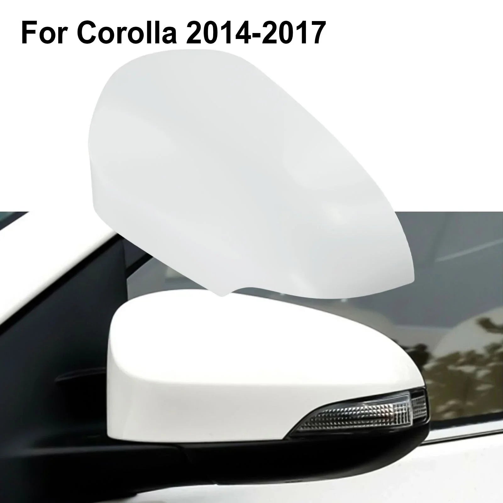 Left Rear View Mirror Cover Cap / White for Toyota Corolla (2014–2018)