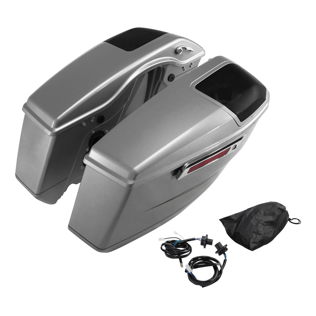 Hard Saddlebags for Harley CVO Street Glide (2023–2025) Dark Platinum Pinstripe