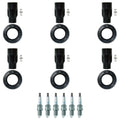 Set of 6 NGK Laser Platinum Spark Plugs & Coil Boots for Camry Highlander RX400h (2007–2019)