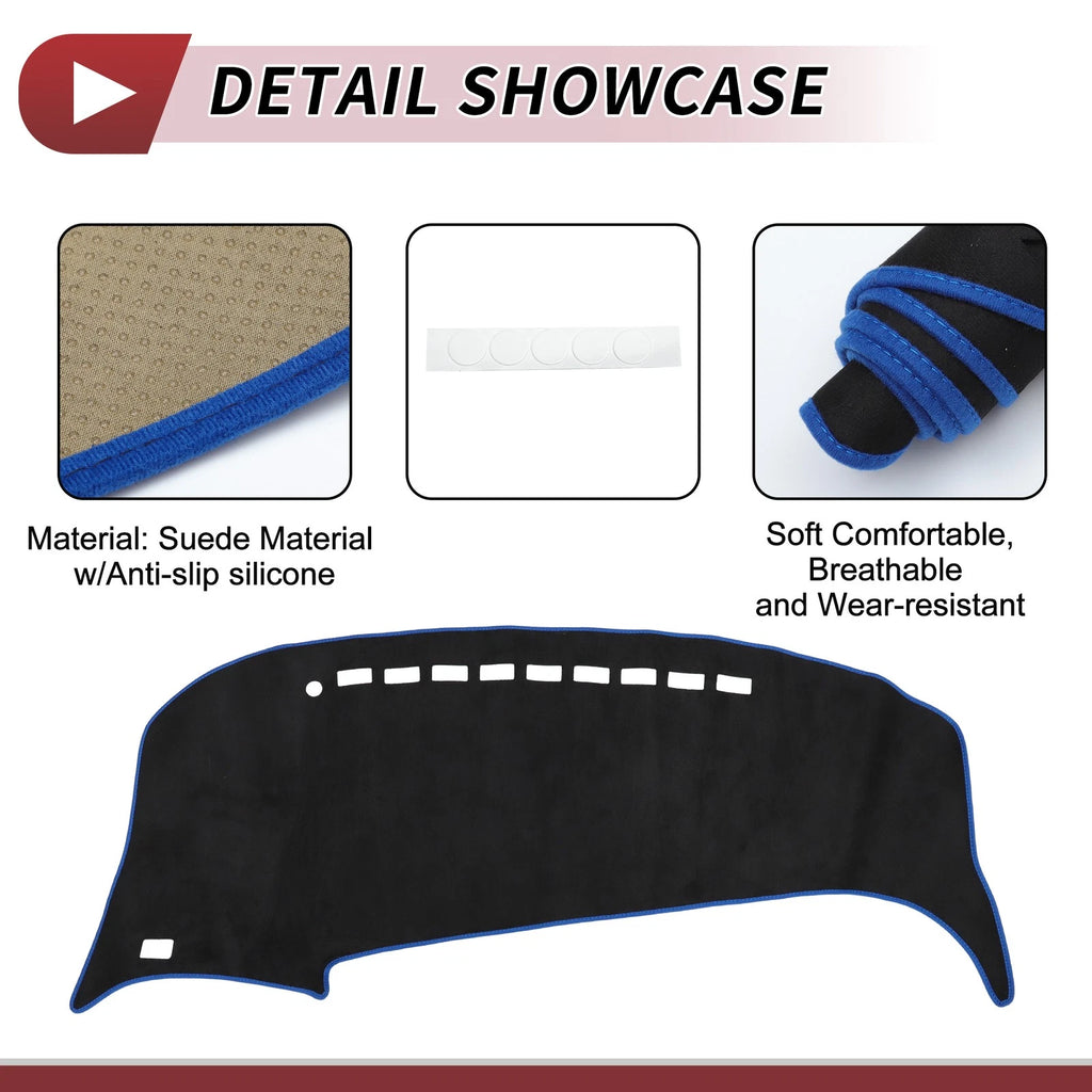 Dashboard Cover Mat for Toyota Estima 50 Series (2006–2019) Black Blue