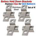 Set of 4 Battery Hold Down Brackets for RV GC2 Battery (6 Volt)