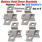Set of 4 Battery Hold Down Brackets for RV GC2 Battery (6 Volt)