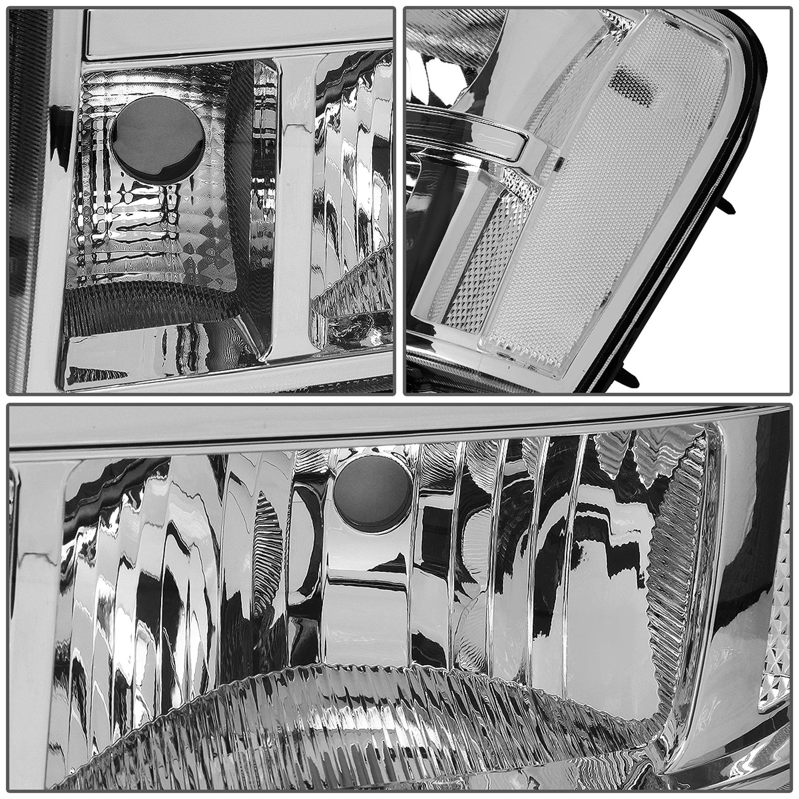 Factory Style Headlight Lamps for GMC Sierra 1500 2500 3500 (2007–2014) Chrome/Clear