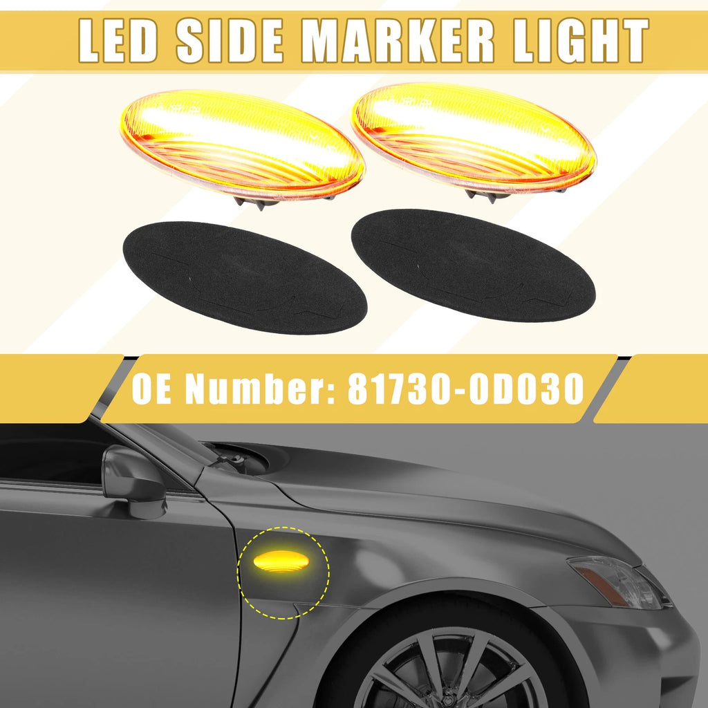 Pair Front LED Side Marker Lights for Toyota Yaris (2010–2017) 81730-02, 718844746069