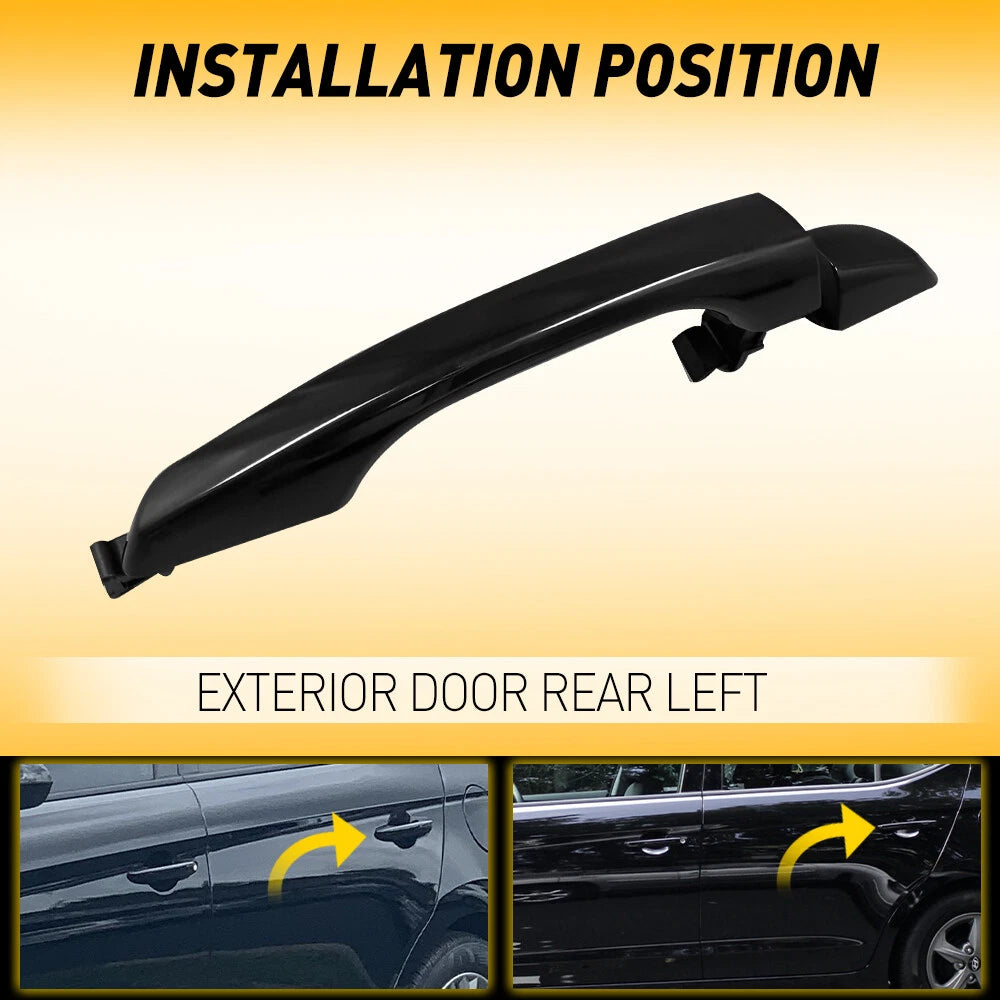 Outside Door Handle for Hyundai Elantra (2017-2020) - Left Rear, Black