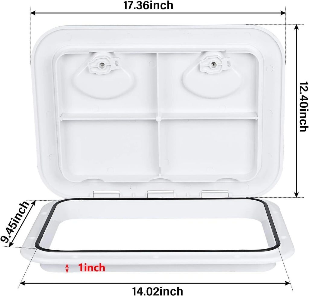 Deck Hatch Access Hatch & Lid for Marine Boat (12-3/8" x 17-1/4")