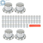 Set of 4 Chrome Rear Wheel Axle Covers for Semi Truck
