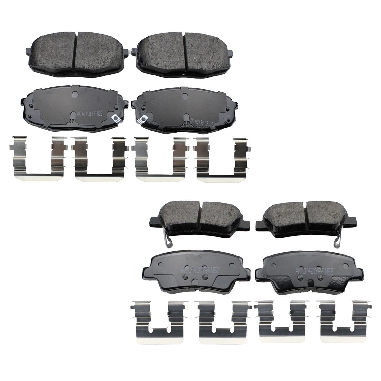 Set of 4 Akebono ProACT Ceramic Brake Pads for Kia Soul (2014–2016)