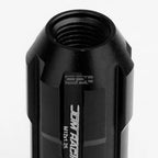 20 PCS Open End M12x1.25 50mm Tall Black Aluminum Lug Nuts + Adapter