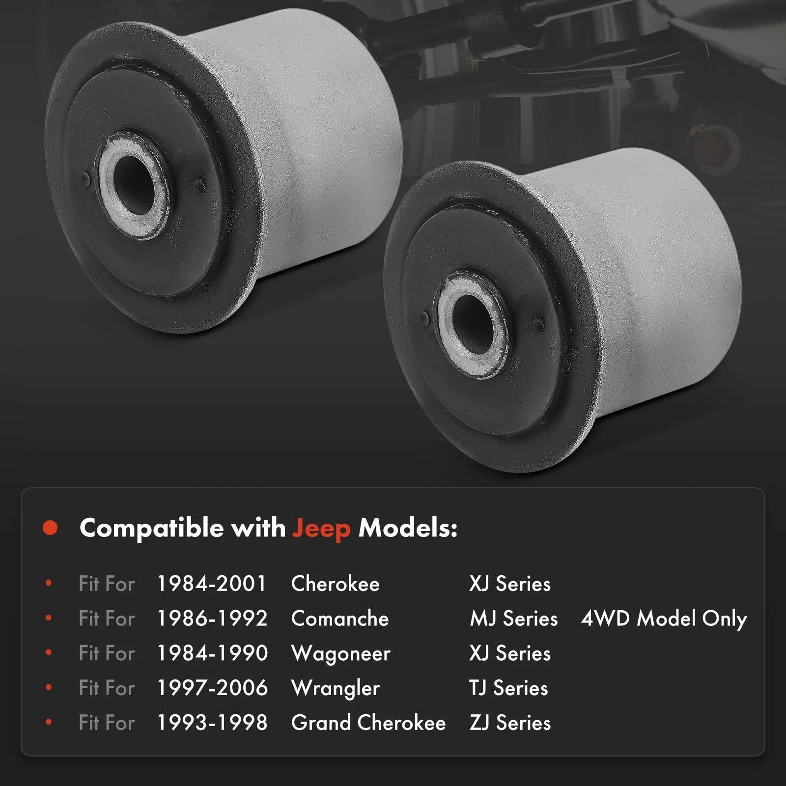 2X Upper Control Arm Bushings for Jeep ZJ Grand Cherokee (1993–1998)