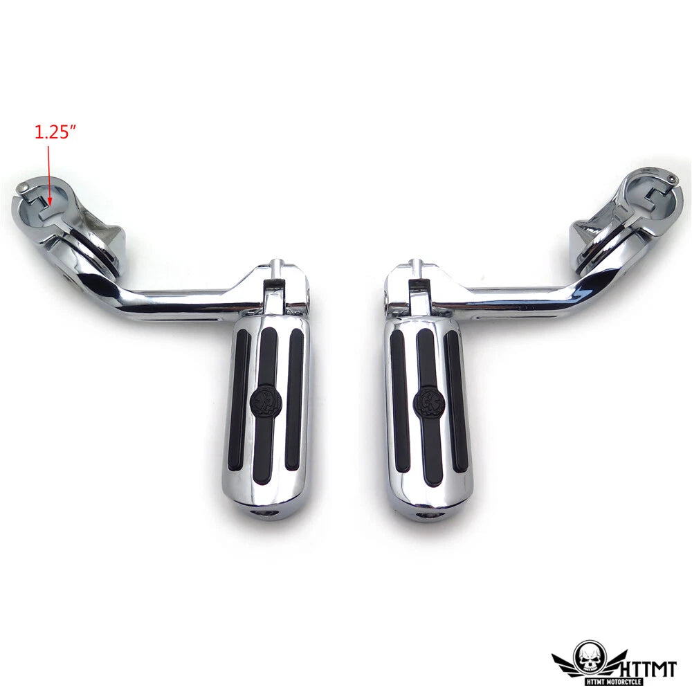 5" Groove Skull Highway FootPeg Footrest for Harley Sportster XL (1.25")
