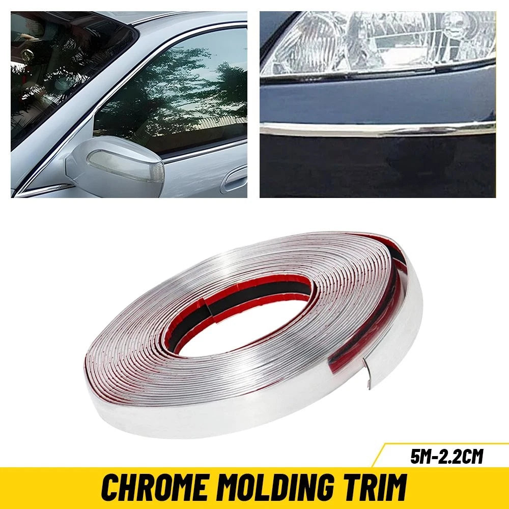 2.2cm Chrome Molding Trim for Automotive Trunk Body Side Bumper Strip