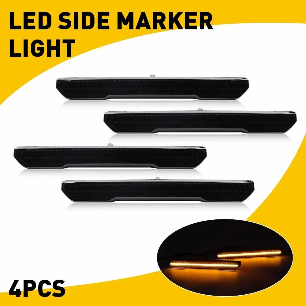 Set of 4 Smoke Amber LED Side Marker Lamps for GMC Sierra 2500HD 3500HD (2020–2023)