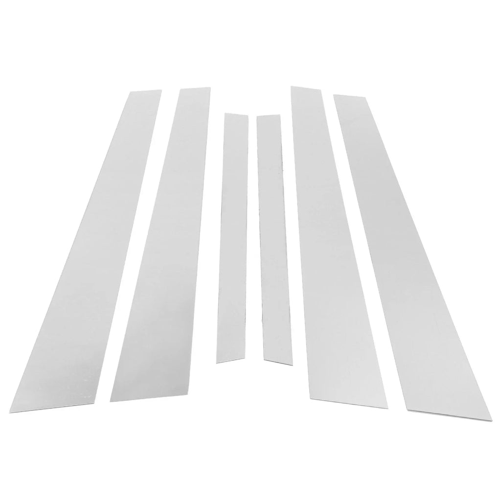 6 Pcs Door Pillar Window Trim for BMW 5-Series (1997 - 2003) Chrome Silver