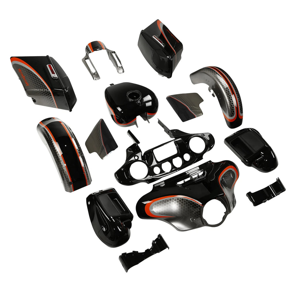Fairings for Harley Street Glide (2014–2023) Black Honeycomb Fade