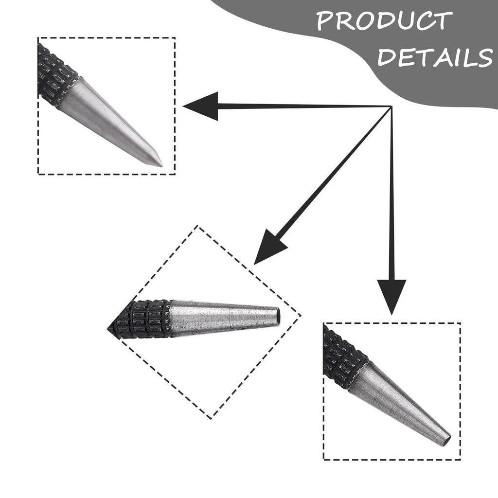 Set of 3 Nail Punches with Knurled Body and Square Striking Head
