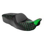 Black Green Driver Passenger Gel Seat for Harley Street Road Glide (2009-2023)