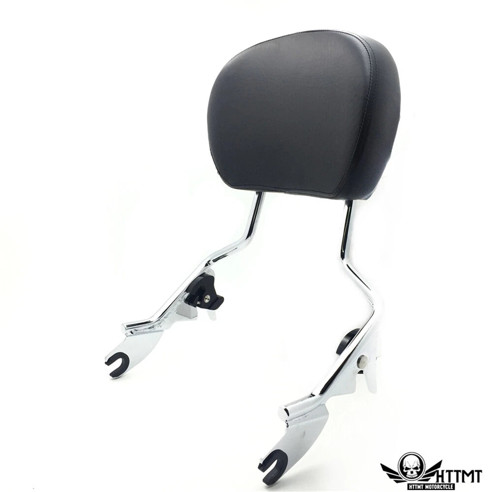 Chrome Gear Skull Backrest Sissy Bar Docking for Harley Touring FLHR (2014–2019)