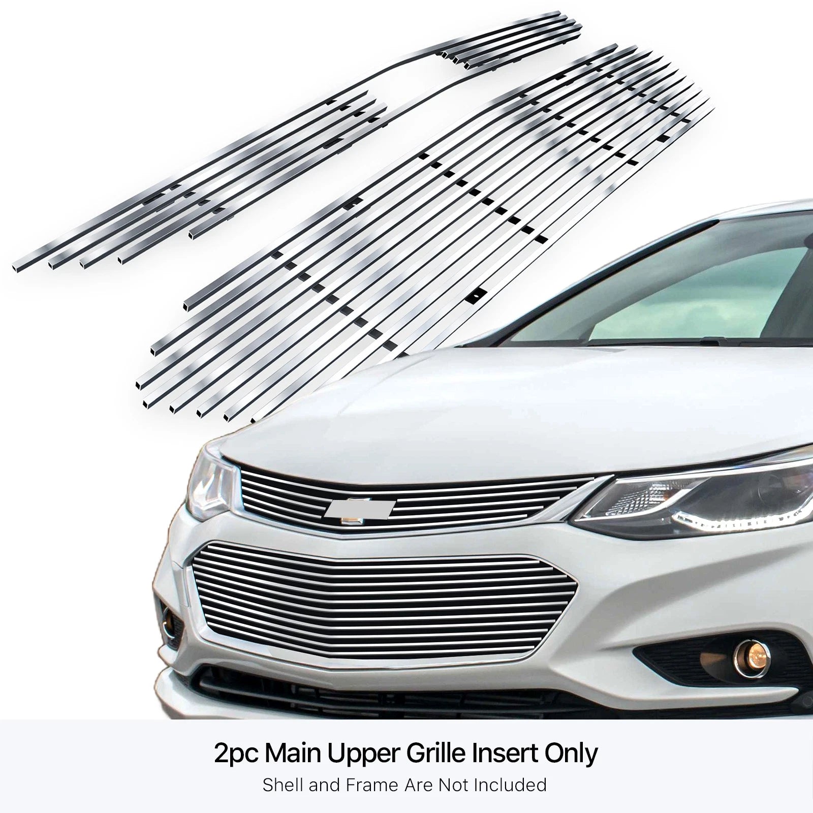 Stainless Silver Billet Grille Insert for Chevy Cruze (2016-2018)