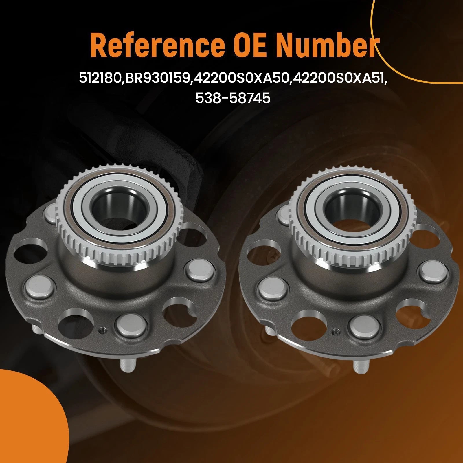 Rear Wheel Bearing Hub Kit for Honda Odyssey (1999–2004) 42200S0XA50 5 Lugs ABS